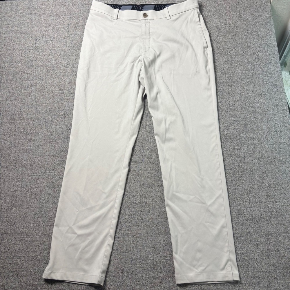 Nike Pants Mens 36x32 Dri-FIT Golf Light Bone Beige Stretch Trousers